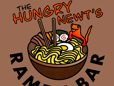 The Hungry Newt's Noodle Bar branding concept art design icon logo marketing restaurant