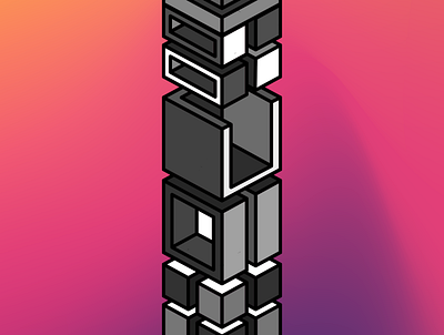 Block Tower 2.0 design illustration logo vector web
