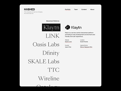 Hashed typography ui website design