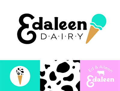 Edaleen Dairy Hypothetical Rebrand branding custom type design hand lettering illustration logo pattern vector