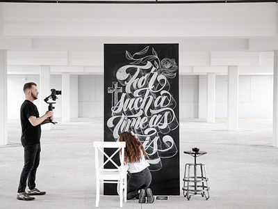 Esther Chalk Wall chalk lettering design video