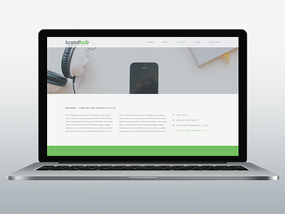 Brandhub branding clean design graphic green minimal photography responsive webdesign