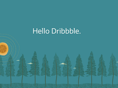 Hello Dribbble / Oracle Design hummingbird illustration redwood