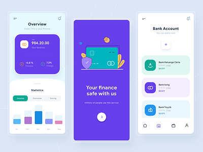 Finance App app bars dashboard finance illustration statistics ui wallet