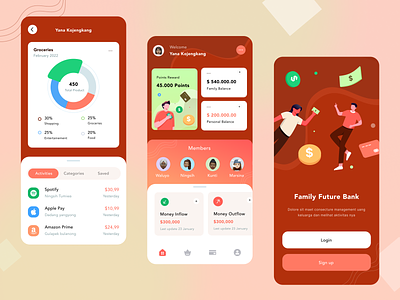 Family Bank App app chart checkout dashboard design finance illustrations ios onboarding payment statistcs ui