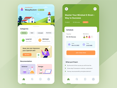 Learning App app clean course courses detailspage home illustration learning ui ux webapp