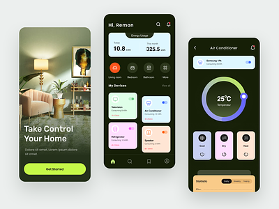 Smarthome App app clean dashboard green home ios smart smartapp smarthome ui