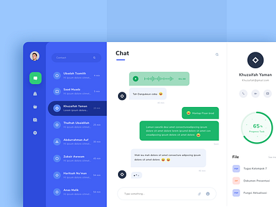 Chat app blue chat dashboard icon message profile progress bar