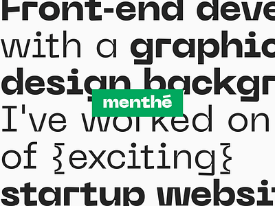menthé minimalist typography web website