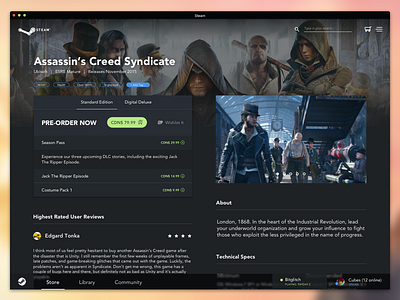 Steam Redesign: Game Store Page redesign steam ui ux
