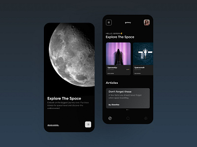Space App UI Concept app design dark darkmode design designart designer figma galaxy inpiration interface mobile space ui uidesign uiinspiration uitrends uiux userinterface ux xd