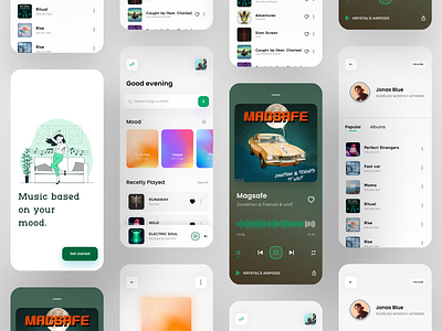 Music app UI - Full Project 2021 app design color illustration inspiration interface logo minimal mobile mobile app mobile design mobile trends mobile ui mobileinspiration mobiletrends trending uiinspiration uitrend uiuxdesign