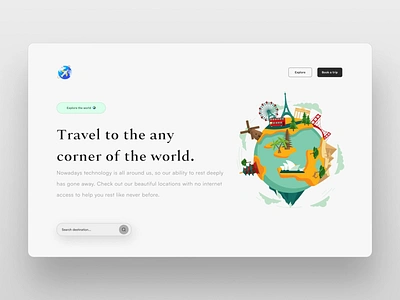 Travel Agency Landing Page 3d app design branding design flat graphic design illustration inspiration interface logo minimal mobile mobile design mobile ui mobileinspiration trending ui uidesign web web design