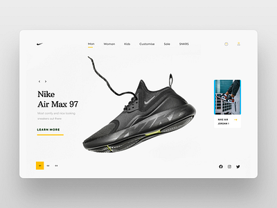 Nike Landing Page concept 2021 branding design fashion graphic design home page inspiration kicks landing page logo mobile design nike nike sneakers online shop shoes store sneakers ui uidesign web design website