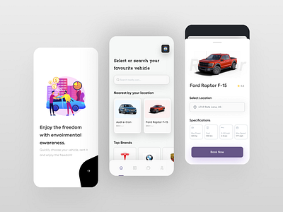 Car Rental App UI app app design branding car car rental clean design design app graphic design illustration inspiration logo minimal mobile mobile app motion graphics product design ui ui design ux