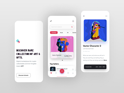 NFT Marketplace App UI blockchain branding cryptocurrency design etc graphic design inspiration logo minimal mobile mobile app nft nft app nft market nft marketplace nft web token trend ui ux