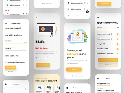 Password Manager App — Full Project app design branding designapp graphic design inspiration logo mobile mobile app mobile design mobile trends mobileinspiration mobileui password password manager popular trending ui uidesign uiinspiration uiuxdesign