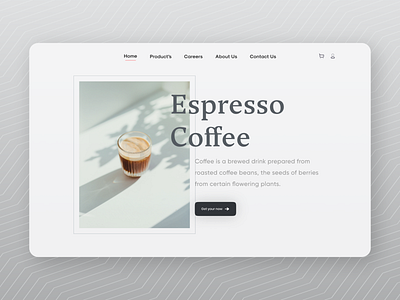 Coffee product landing page clean coffee coffee product design designer flat graphic design header interface landing page logo minimal product uiux design ux web web design web page webdesigner website