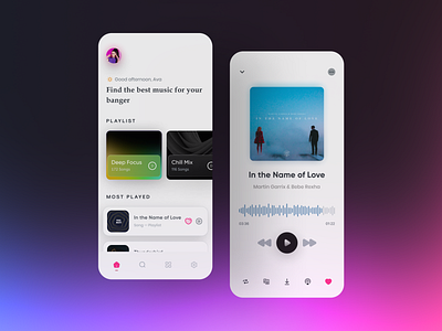 Music streaming app UI app design appdesign clean designapp designer inspiration interface minimal mobile app modern music music app music player music streaming music streaming app music streaming service streaming service ui uiinspiration ux