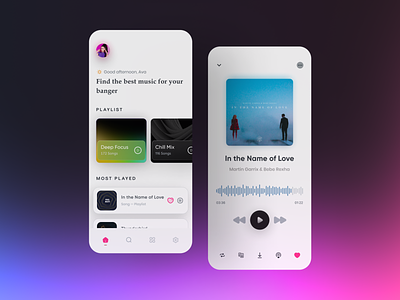 Music streaming app UI