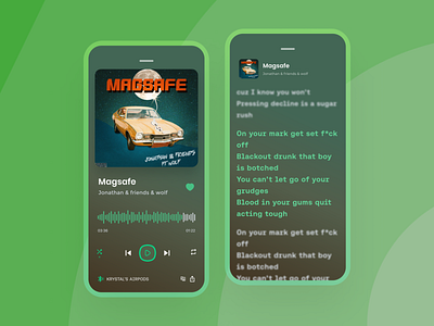 Music player w/ Lyrics app UI