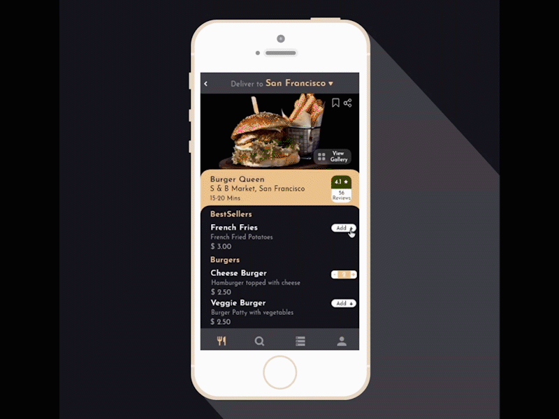 Happy Belly - Food Delivery App || Place an order - Animation adobe xd adobexd animated gif animation autoanimate checkout checkout page delivery app food app food delivery place order ui ux