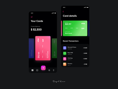 Wallet app UI