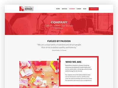 Dms Company company digital layout page profile solution website