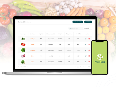 Krashi Upaj App: Vegetable Mandi graffersid ui user design ux