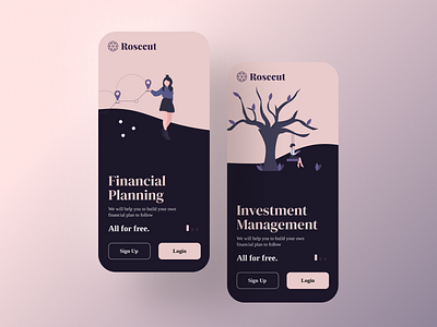 Onboarding for rosecut.com adobexd app app design branding design ui uiux