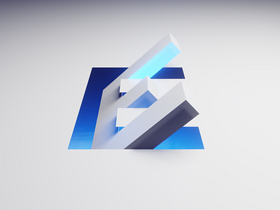 Letter E 3d alphabet blender design letter typography