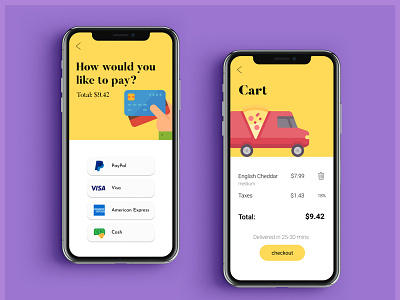 Pizza Delivery App Mockup pt 2 app app ui design flat food app illustration ios iphonex minimal pizza ui ux