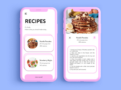 Recipe App Mockup app ui app ui design design flat food app illustration ios iphonex minimal ui ux