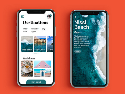 Places to See | UI Design app app ui design destinations flat ios iphonex minimal travel travel app ui