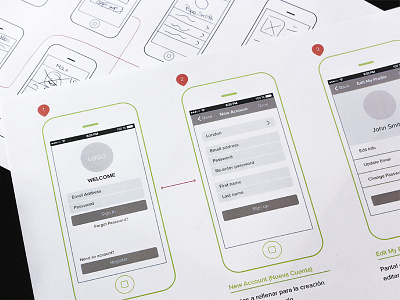 iPhone Wireframes app application design interface ios iphone mobile sketches ui user interface ux wireframes