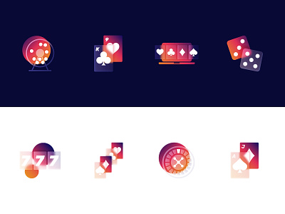 Frosted Glass Casino Icons