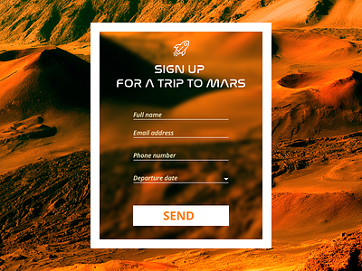Sign Up for Mars daily ui dailyui form sign up ui