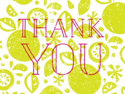 Thank You! citrus jessica yeo lauren griffin lemon orange pattern thank you thanks