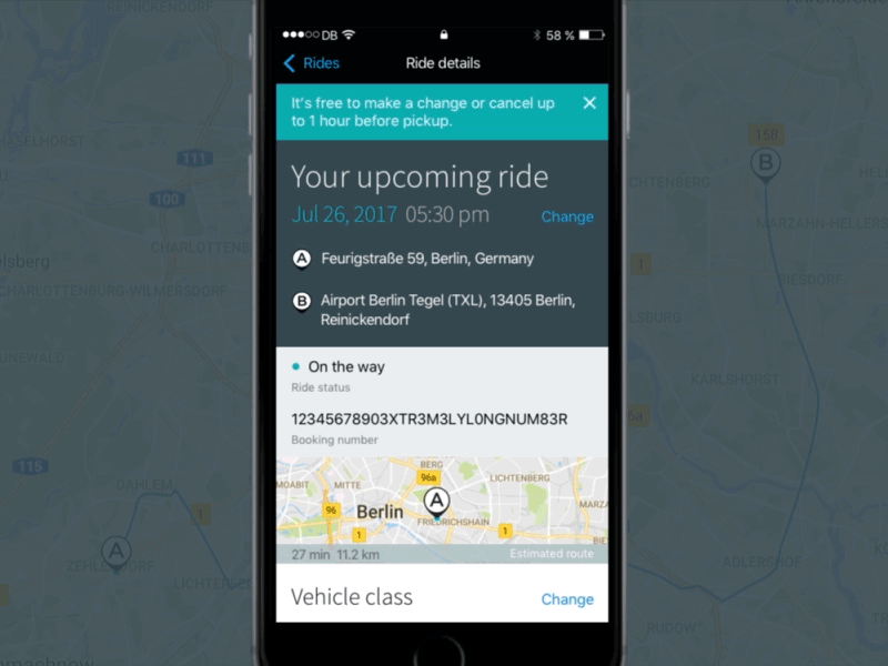 Chauffeur Service App – Checkout