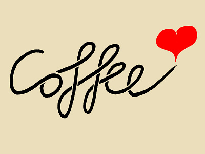 Coffee with heart coffee heart lettering