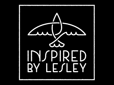 Refined Inspired by Lesley Logo art deco bird lettering line logo worn