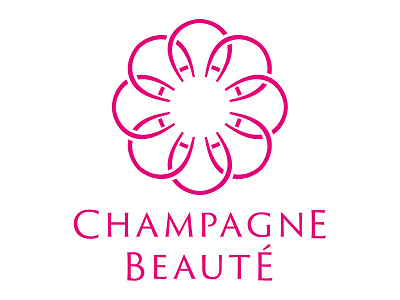 Champagne Beauté Logo beautician beauty logo trajan sans