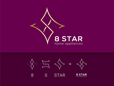 8 star company logo design branding design designer flat icon illustration illustrator logo minimal