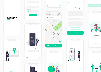 Essential supplies delivery app app design design flat grocery app product service app uiux uiuxcasestudy