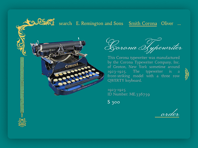 Antique Ecommerce website for typewriters figma typewritter ui uiux webdesign website