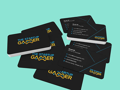 The Startup Gamer Business Cards art best branding business cards company creative design finance funding game gamer gaming logo minimal new seed startup unique vector