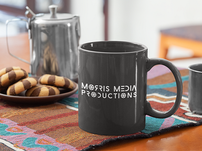 Morris Media Productions Mug Branding art brand branding business company design idea logo media minimal mug music new production sound startup studio vector voice