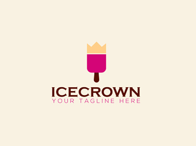 ICE CROWN Logo Design Branding brand branding business business card crown design enjoy fun ice cream icon king kingdom logo minimal mobile app queen relax shirt startup symbol