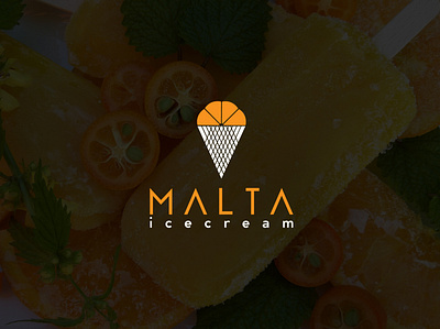 MALTA Ice Cream Logo Design Branding adventure brand branding business cone cream design enjoy gelato ice ice cream icon logo malta mark minimal orange shop startup store