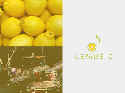 LEMUSIC Logo Design Branding brand branding business design enjoy fruit fun icon lemon lemonade logo minimal movie music relax sound startup symbol voice